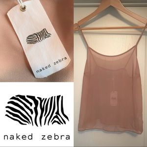 Naked Zebra Nude Cropped Cami Sz S NWT